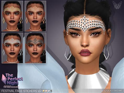 Festival Rhombus Face Stickers 2 Items By Feyona At Tsr Sims 4 Updates
