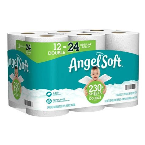 Angel Soft Toilet Paper 12 Double Rolls 2 Ply 12 Ct Delivery Or