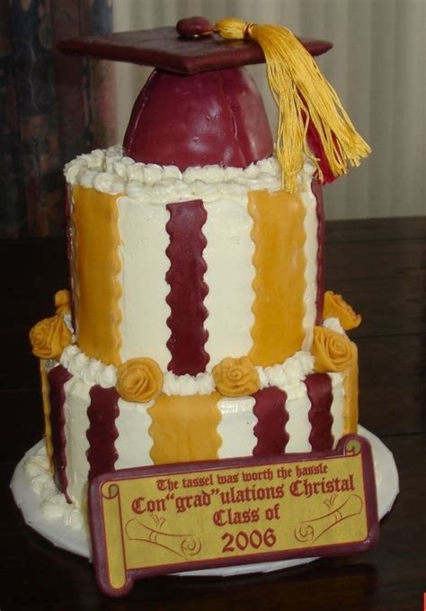 Personalize the maroon colored text for your graduation party. maroon and gold cake - Google Search | College graduation cakes, Graduation cakes, Gold ...