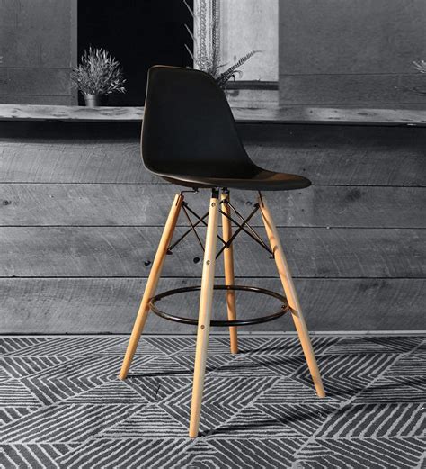 Buy Charles Eames Style Bar Stool In Black Colour By Finch Fox Online
