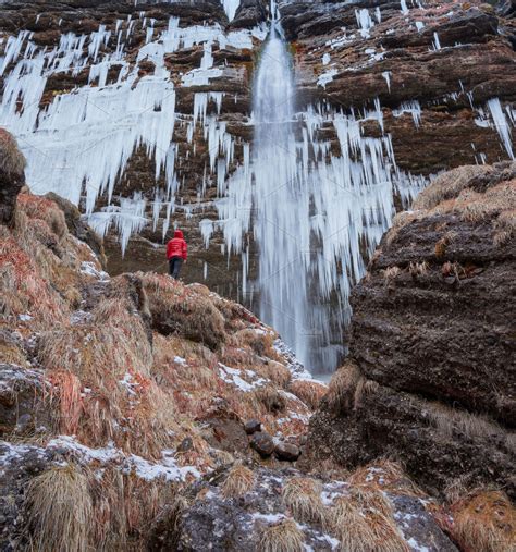 Frozen Waterfall In Winter ~ Nature Photos ~ Creative Market