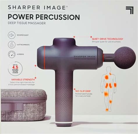 Sharper Image Power Percussion Deep Tissue Massager 6 Attachments 6 Speeds New Ebay