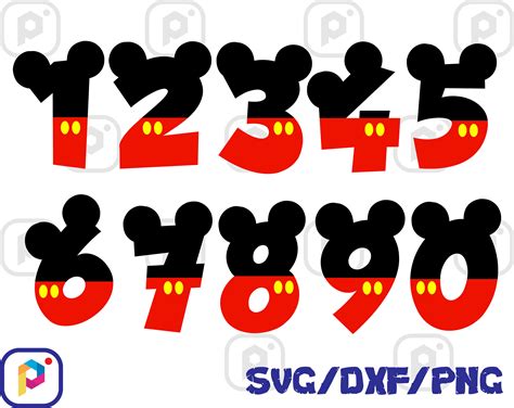 Mickey Numbers Svg
