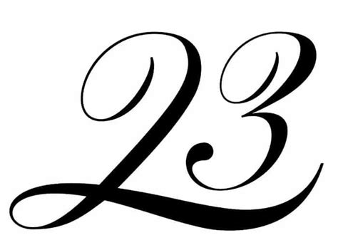 Free Printable Fancy Calligraphy Numbers Calligraphy Number 23