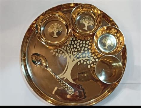Round Brass Printed Dinner Thali Set Size Standard Color Multi Color At Best Price In Bilaspur