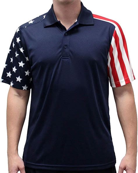 Theflagshirt Mens Patriotic Performance Golf American Flag