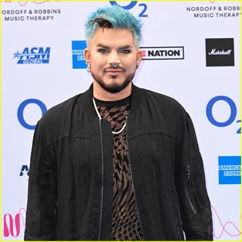 Adam Lambert Debuts Bright Blue Hair Wears Sheer Top And Skirt See His
