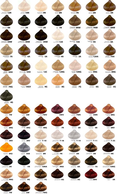 All Hair Colors Chart