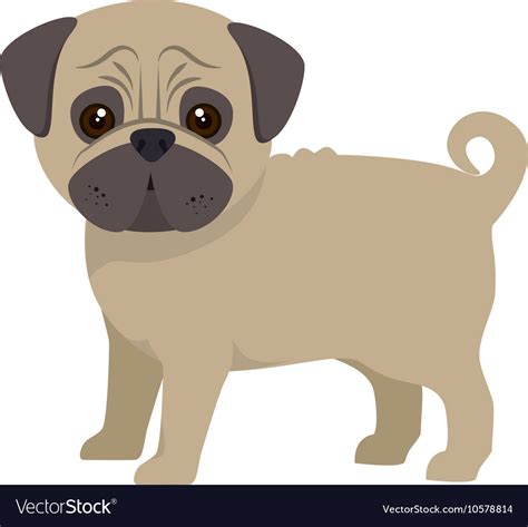 Pug Dog Cartoon Royalty Free Vector Image Vectorstock