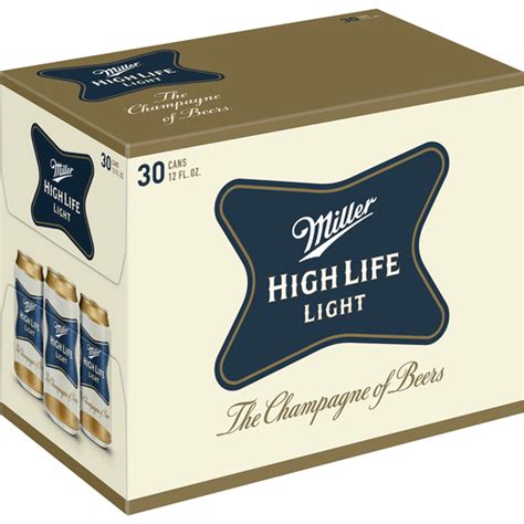 Miller High Life Light Lager Beer 30 Pack 12 Fl Oz Cans 41 Abv