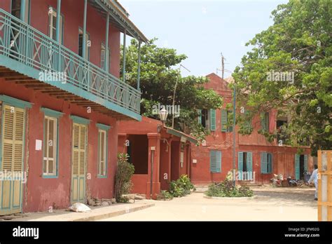 Colorful Houses On Goree Island Slave Island Outside Dakar Senegal