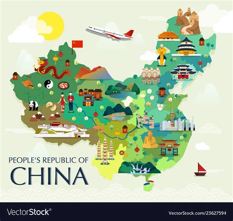 Map Of China Attractions Royalty Free Vector Image Sexiezpicz Web Porn