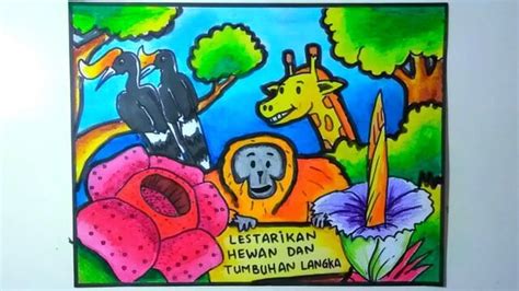 Poster Pelestarian Hewan Dan Tumbuhan Langka Di Indonesia Lukisan Sexiz Pix