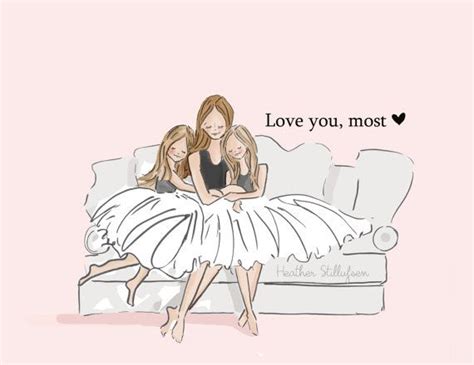 Kids love the cartoons, don't they? Mom and Daughter Art - Love You, Most with TWO daughters ...