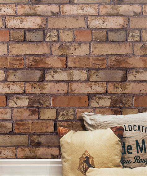 Old Brown Bricks Wallpaper Realistic Exposed Brick