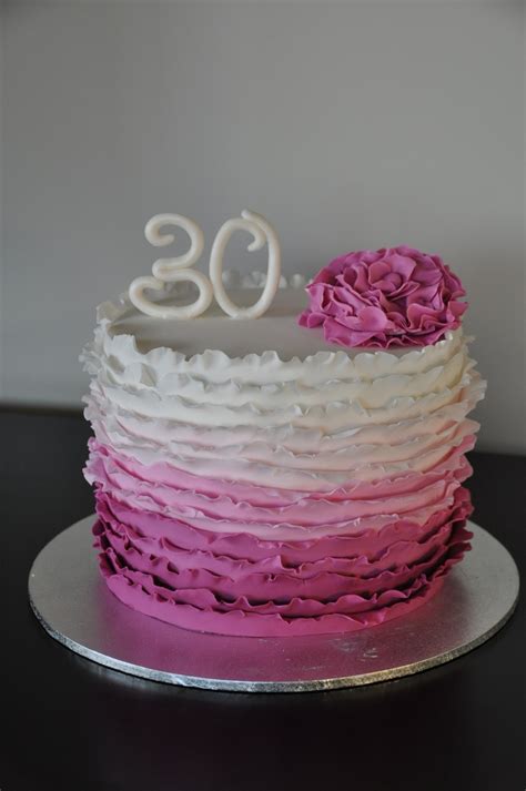 Fondant Ruffle Cake With Flower