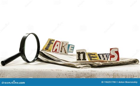 Newspaper With Fake News Stock Photo Image Of Desk 196251798