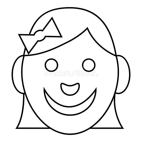 Girl Icon Outline Style Stock Vector Illustration Of Vector 84156962