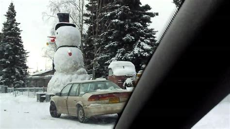 Biggest Snowman In Alaska Youtube