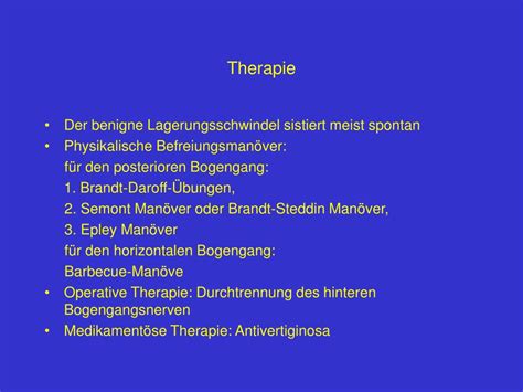 Az esetek nagyon nagy százalékában a helyesen elvégzett epley manőver a panaszokat rövid időn belül megszűnteti. PPT - Benigner paroxysmaler Lagerungsschwindel PowerPoint ...