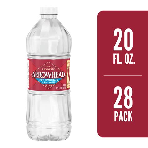 Arrowhead Brand 100 Mountain Spring Water 20 Ounce Plastic Bottles