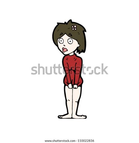 Embarrassed Woman Cartoon Stock Vector Royalty Free 110022836
