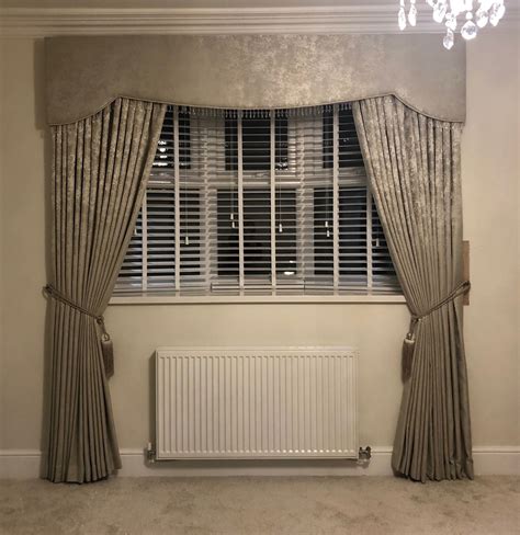 Shaped Pelmet Curtains And Tie Back Made Up In Vegas Fabric By Hardys