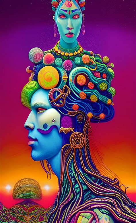 psychedelic portrait 7 digital art by barroa artworks pixels