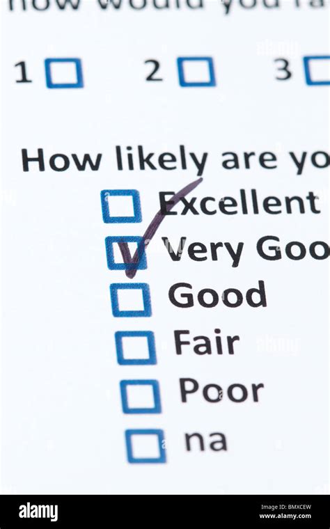 A Survey Questionnaire For Customer Satisfaction With Checkboxes Stock