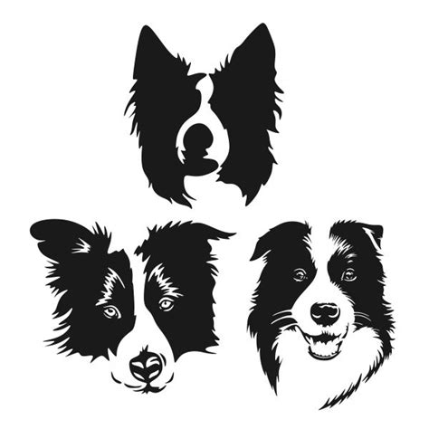 Border Collie Cuttable Design Dog Silhouette Dog Tattoos Border