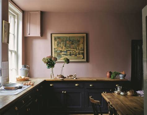 Farrow And Ball Colours Sulking Room Pink And Paean Black Kitchen