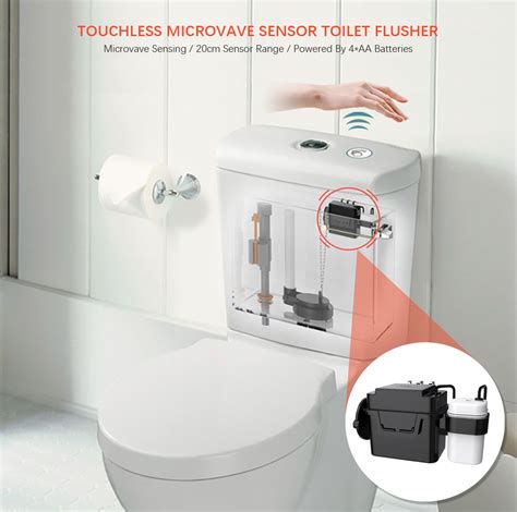 Techo Touchless Automatic Toilet Flush Kit With 8 Adjustable Sensor