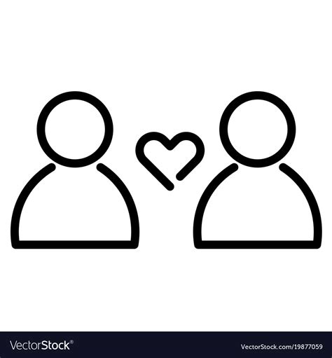 love and relationship icon heart symbol between vector image