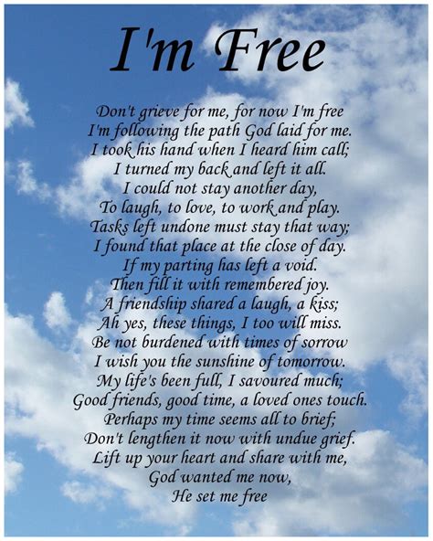 Im Free Memorial Poem Birthday Mothers Day Funeral Christmas T