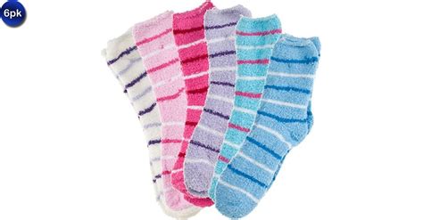 6 Pairs Soft And Cozy Colorful Striped Fuzzy Socks Assorted Colors
