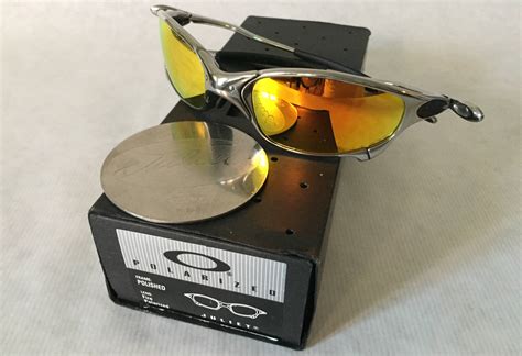 oakley x metal juliet polished fire polarized vintage sunglasses new old stock full set