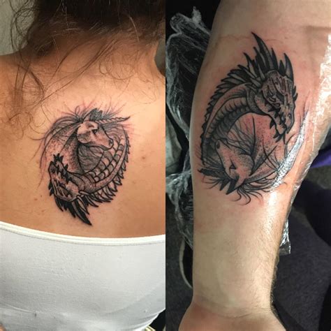 Matching Dragonunicorn Yin Yang Tattoo I Got With My Sister Done By