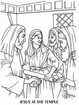 Jesus Coloring Temple Teaching Bible Teachings sketch template