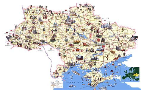 I wszystkie karty ukrainy do druku. Large detailed tourist map of Ukraine | Ukraine | Europe ...