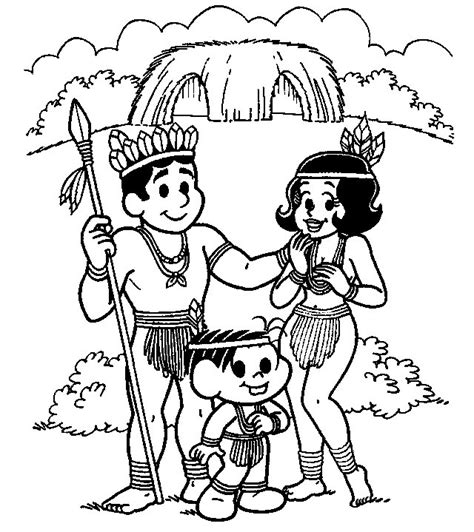 No dia 26 de julho é comemorado o dia dos pais de nossos pais. Desenho de Família da Monica no Dia do Índio para colorir ...