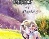 Items Similar To Sheep And Lamb PRINT With Psalm 23 Verse From
