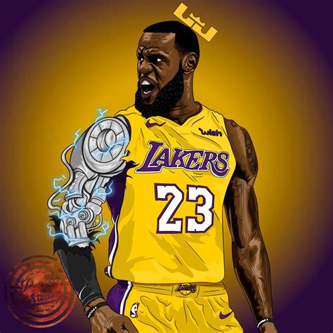 Lakers Lebron James All Hail The King Lebron James Lakers Cartoon