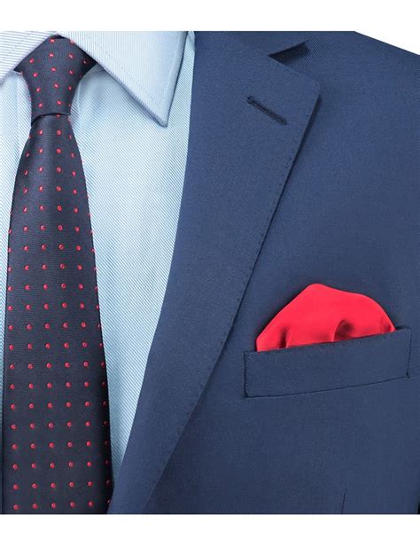 Mens Red Pocket Square 100 Silk Hawes And Curtis