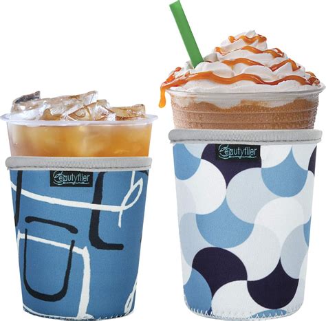 Beautyflier Reusable Iced Coffee Cup Insulator Sleeve For Cold Drinks