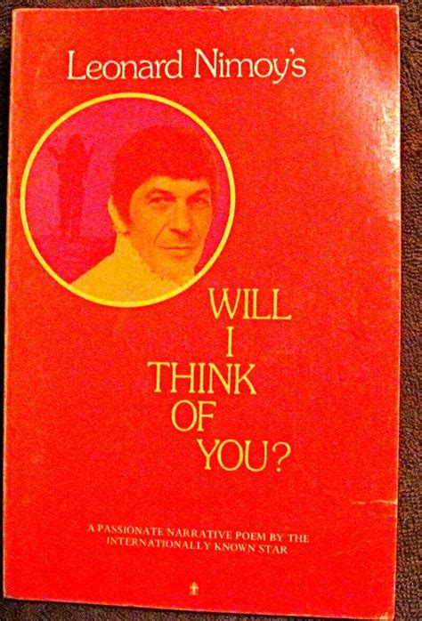 Leonard Nimoy Will I Think Of You 1st Edition 1974 Vg Trekkie Special