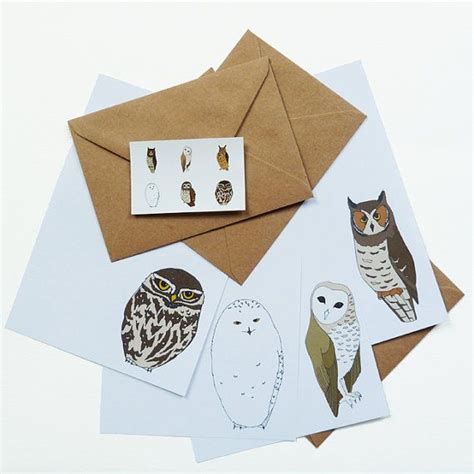 Owl Writing Paper Set Eco Friendly Stationery With Stickers Etsy