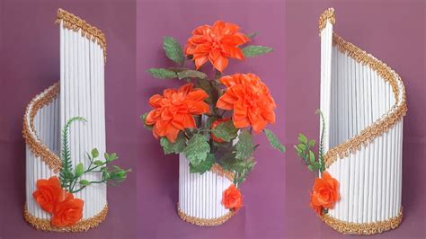 Ide Kreatif Vas Bunga Cantik Dari Kertas HVs Bekas Vase Paper Flower YouTube