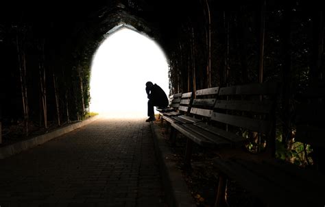 Wallpaper light, depression, loneliness, tunnel, darkness ...