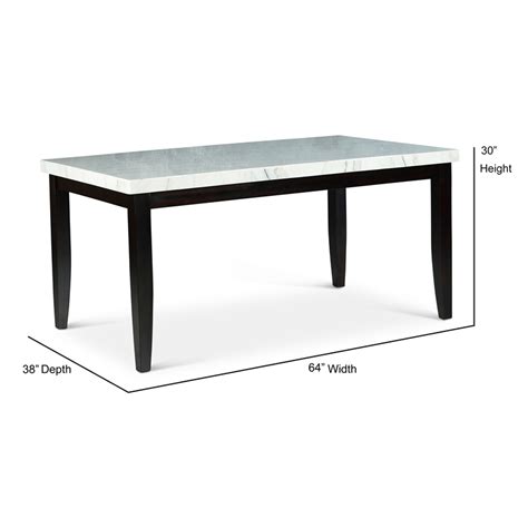 Westby White Marble Top Dining Table With Ebony Black Base Cymax Business