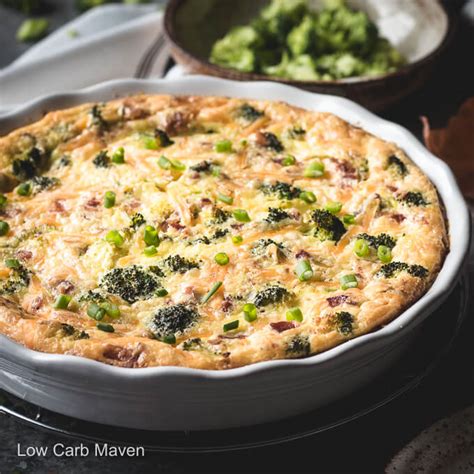 Broccoli Cheddar Quiche With Bacon Crustless Low Carb Maven